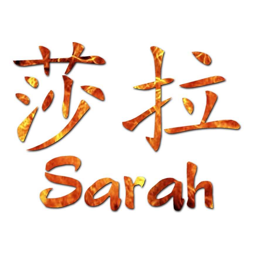 Chinese Symbol Sarah Name - Decal Sticker - Multiple Patterns